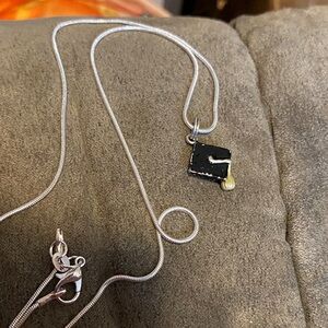 Black and Silver Pendant Necklace
